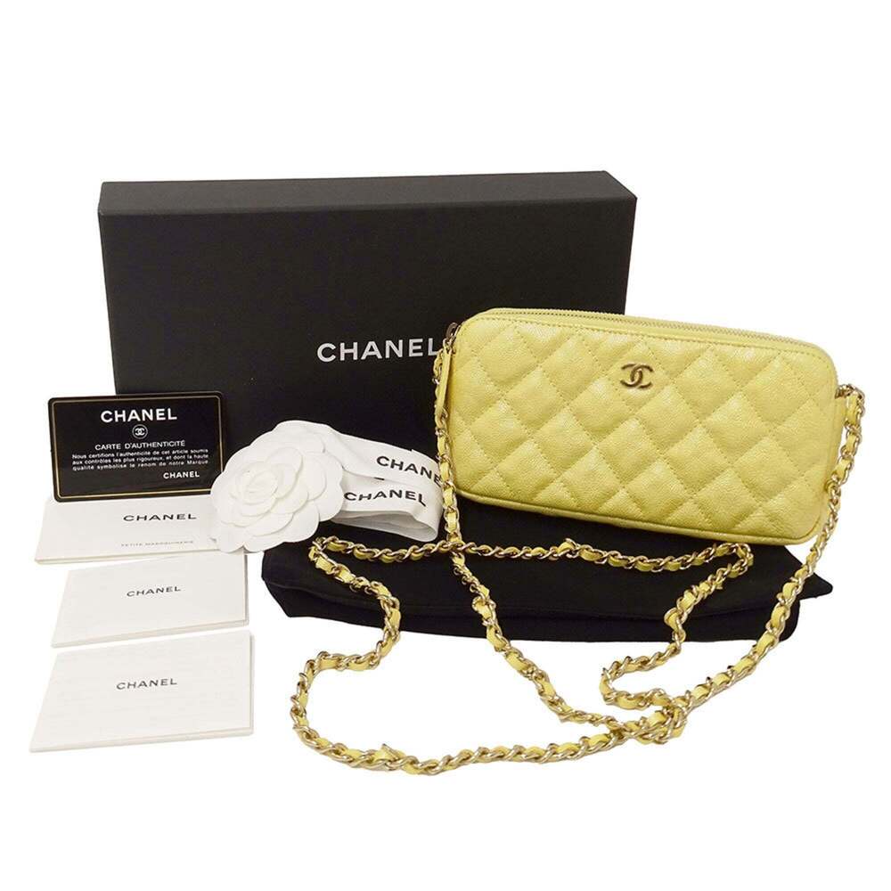CHANEL Yellow Caviar Leather Wallet - Picture 5 of 12